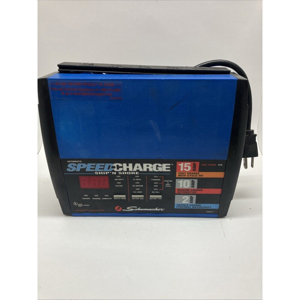 Schumacher SSC-1500A Speed Charge 15A 12V Automatic Battery Charger Ship n Shore